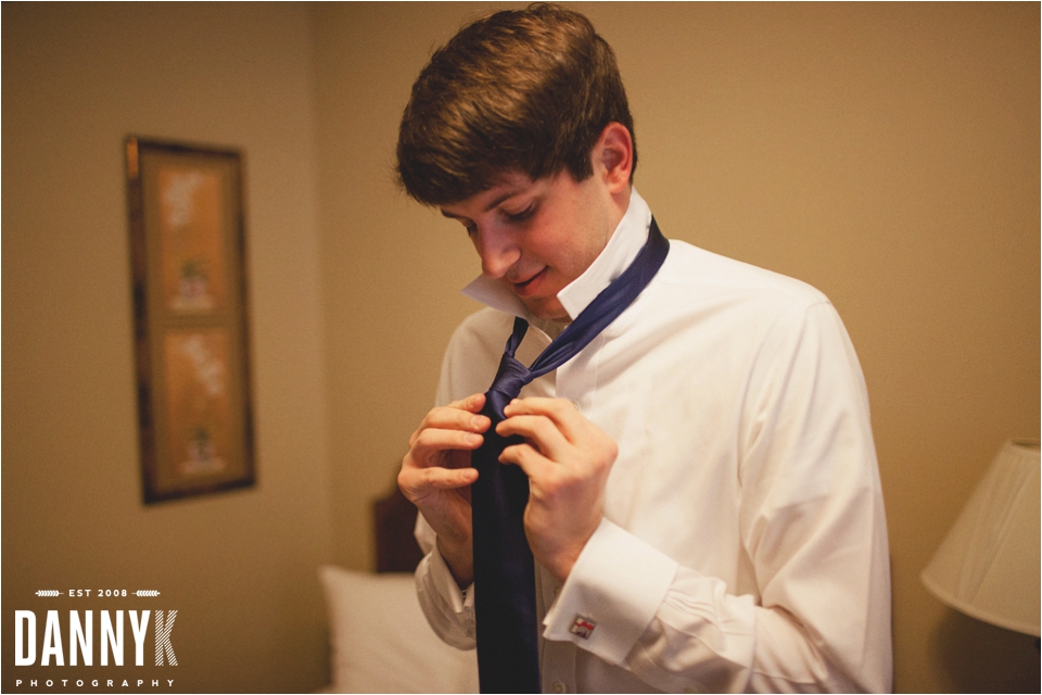 Josh Lawrence getting ready at The Inn at Ole Miss for his Wedding Photography