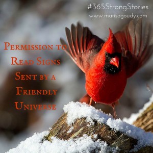 Permission to Read Signs Sent by a Friendly Universe, #365StrongStories by Marisa Goudy