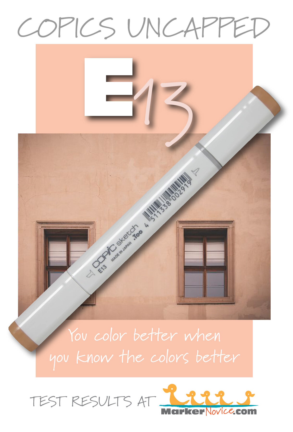 E13 Light Suntan: Copics Uncapped (Marker Swatch, Ink Testing) — Marker  Novice