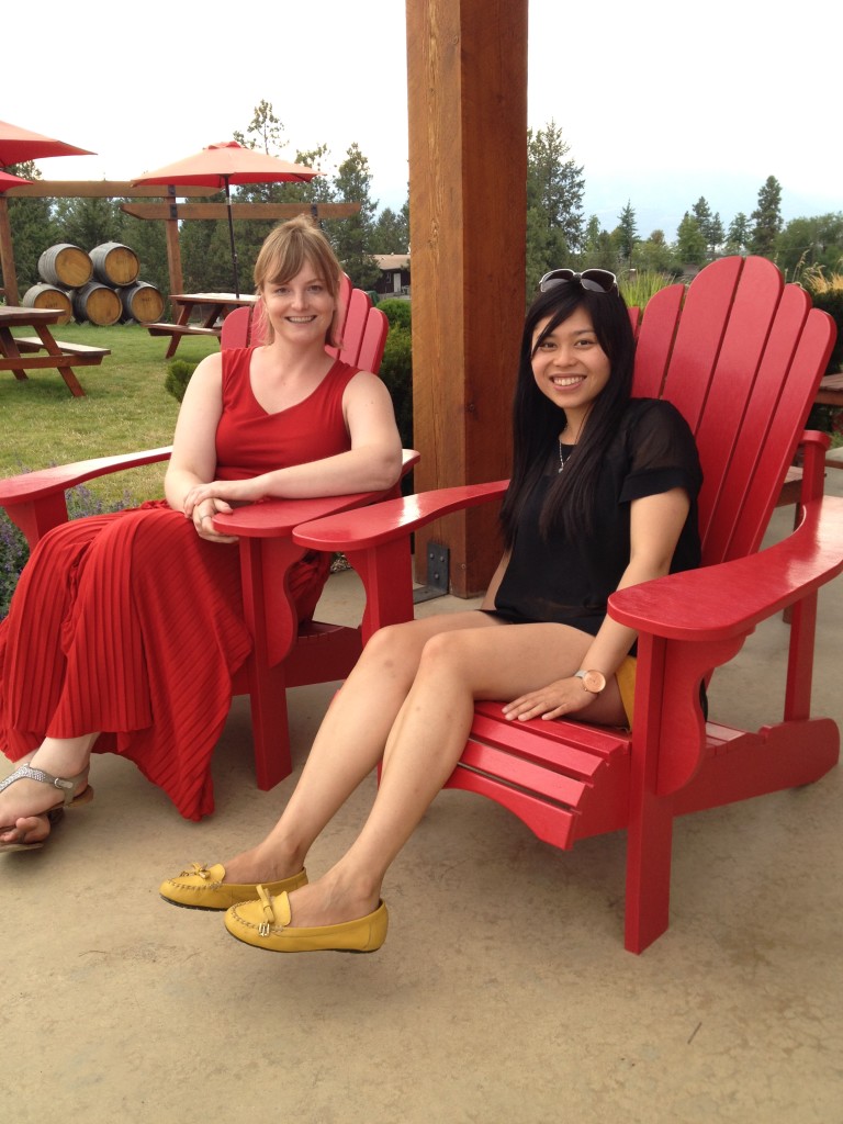 It is so relaxing at the cute outdoor area at Spierhead winery in Kelowna