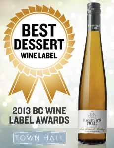 The Harper's Trail Late Harvest Riesling wins for Best Dessert Label