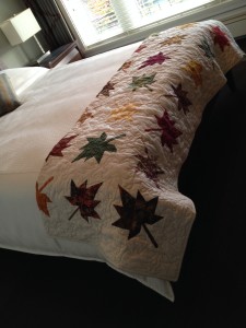 Hand made quilts are supplied in each room at Honour House