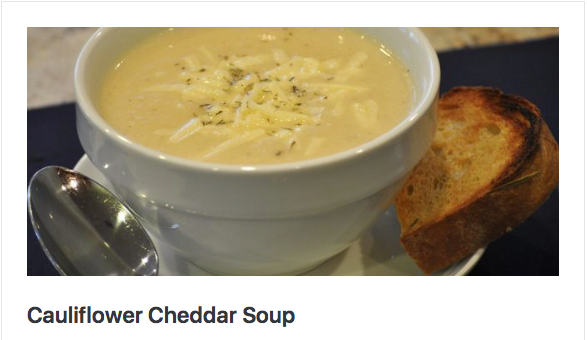 Cauliflower Cheddar Soup