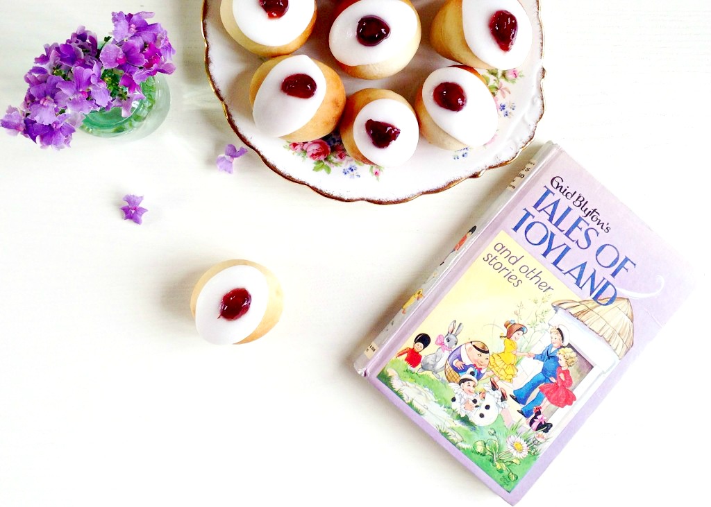 Cherry topped iced buns from Tales of Toyland by Enid Blyton