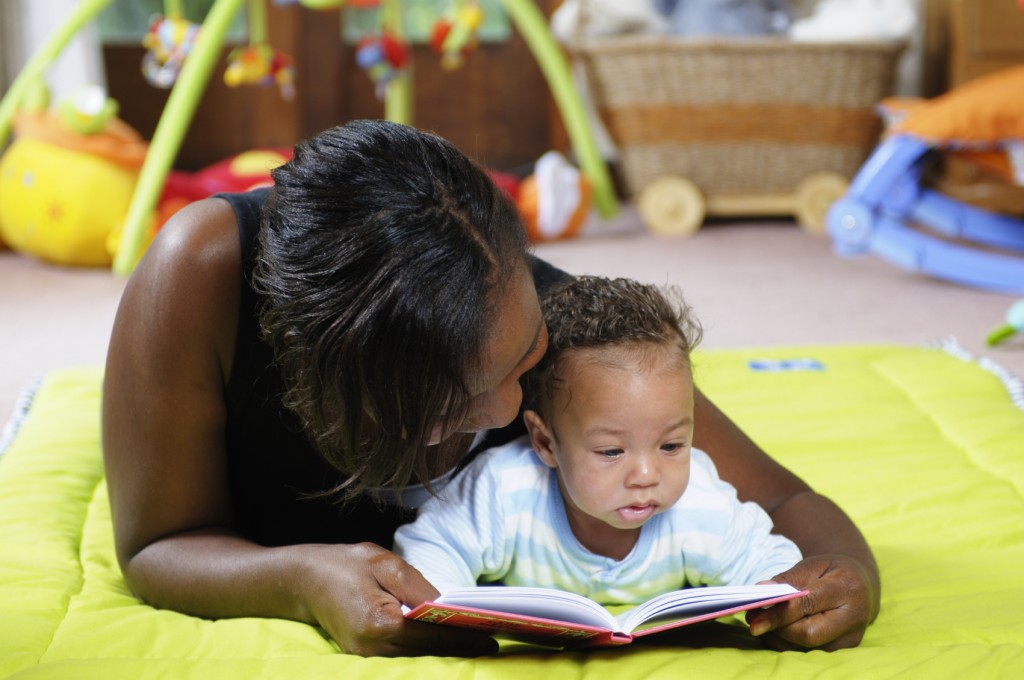 Mother reading with baby_baby_boy_adult_book