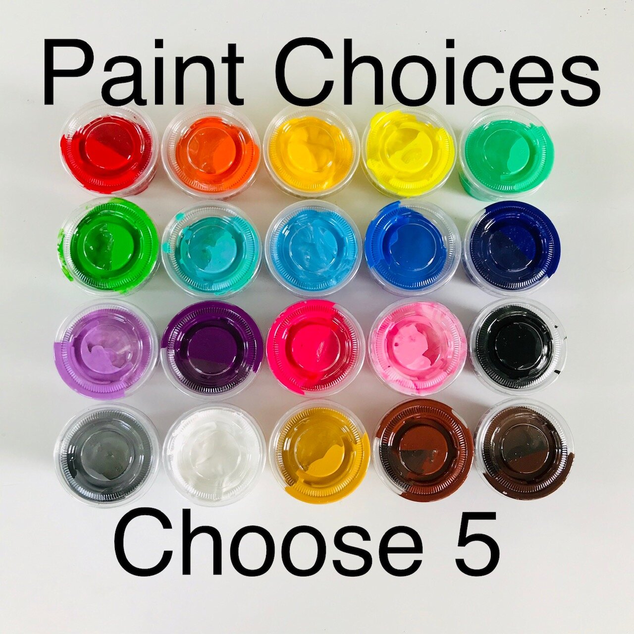 UPGREY 50 Colors Acrylic Paint Set, Non Toxic Art Paints (2fl Oz/60ml Each)  With 5 Craft Paint Brushes, Metallic Acrylic Paints Kids Adults for Canvas
