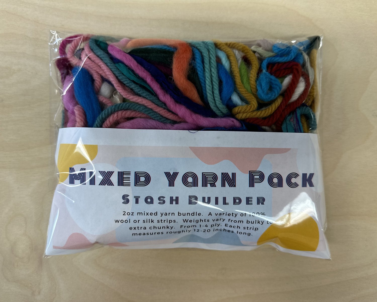 2oz Mixed Yarn Bundles - 100% Wool and Silk - Yarn Pieces to Use