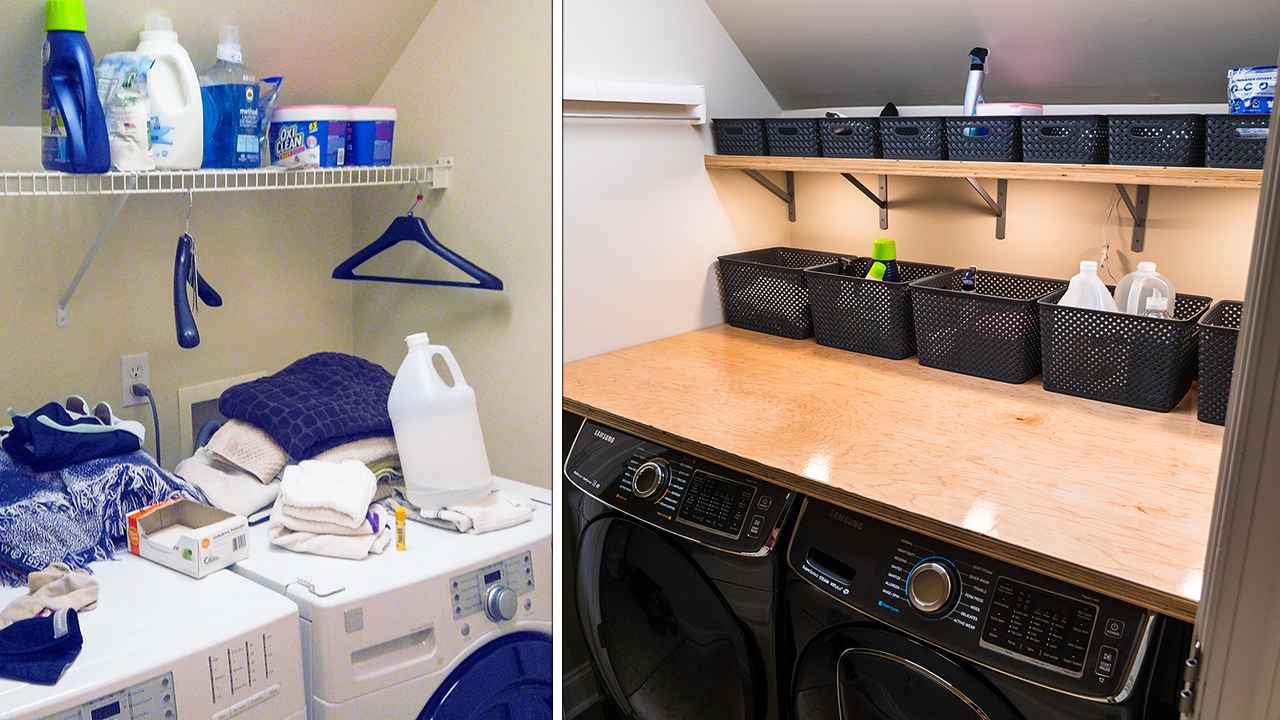 DIY Laundry Room Makeover with Plywood Countertops & Organization! —  Crafted Workshop