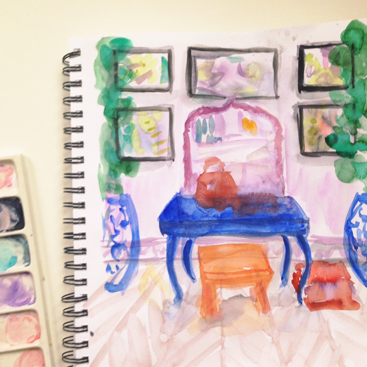 Marissa-Huber-The100DayProject-Watercolor-Interiors