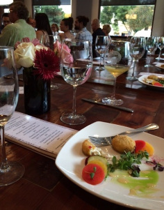 Pickled beets, watermelon and more comprised "Sottaceto," paired with chardonnay