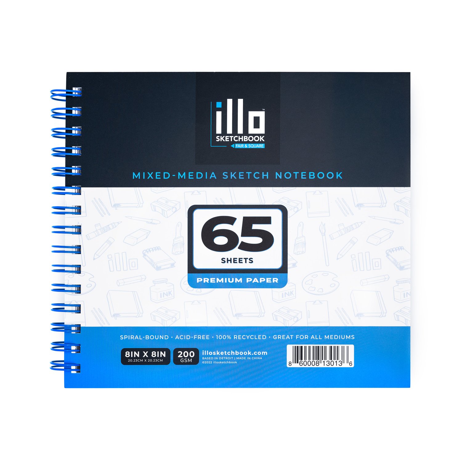 Illo Sketchbook Large Square Sketch Book 8x8 Premium 122lb Paper Hardcover  Noteb for sale online