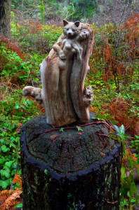 Fox & Rabbit, Forest Spirit Woman, Driftwood Sculpture