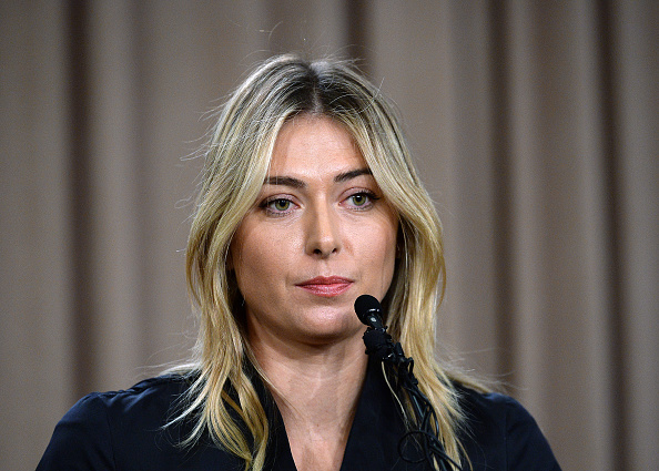 Maria Sharapova bidding to control the narrative at a March 7 news conference in LA, announcing her positive test for meldonium // photo Getty Images