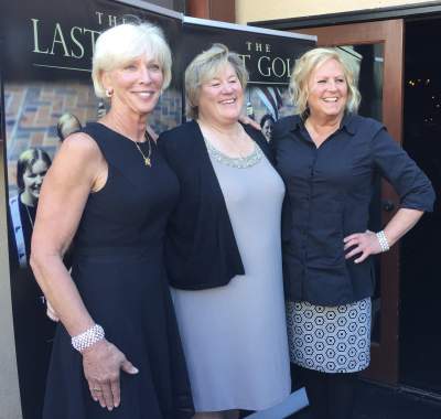 The three surviving members of the 1976 U.S. women's 4x100 gold medal-winning relay: left to right, Wendy Boglioli, Jill Sterkel, Shirley Babashoff 