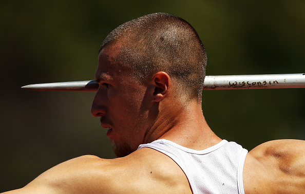 Zach Ziemek during the decathlon javelin throw // Getty Images
