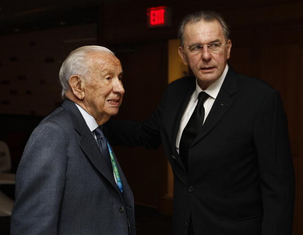 Juan Antonio Samaranch, IOC president 1980-2001, with Rogge at the 2010 Vancouver Winter Games // Getty Image 
