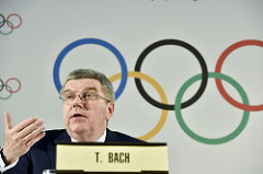 The IOC president, Thomas Bach, at a meeting last month // IOC