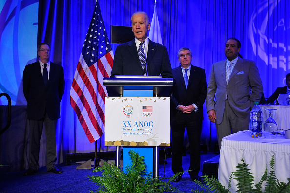 Vice president Biden at last October's ANOC meeting // Getty Images 