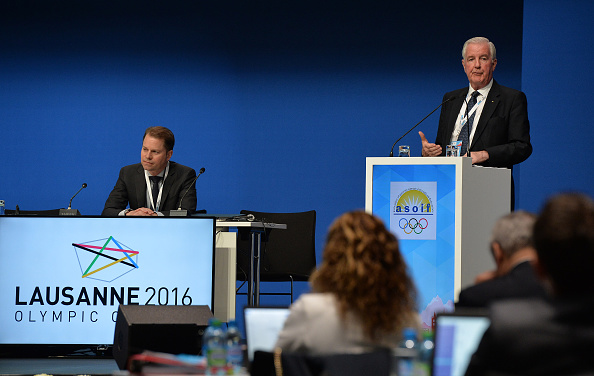 WADA officials Olivier Niggli and Craig Reedie at a conference earlier this year in Lausanne, Switzerland, the IOC's home base // Getty Images 