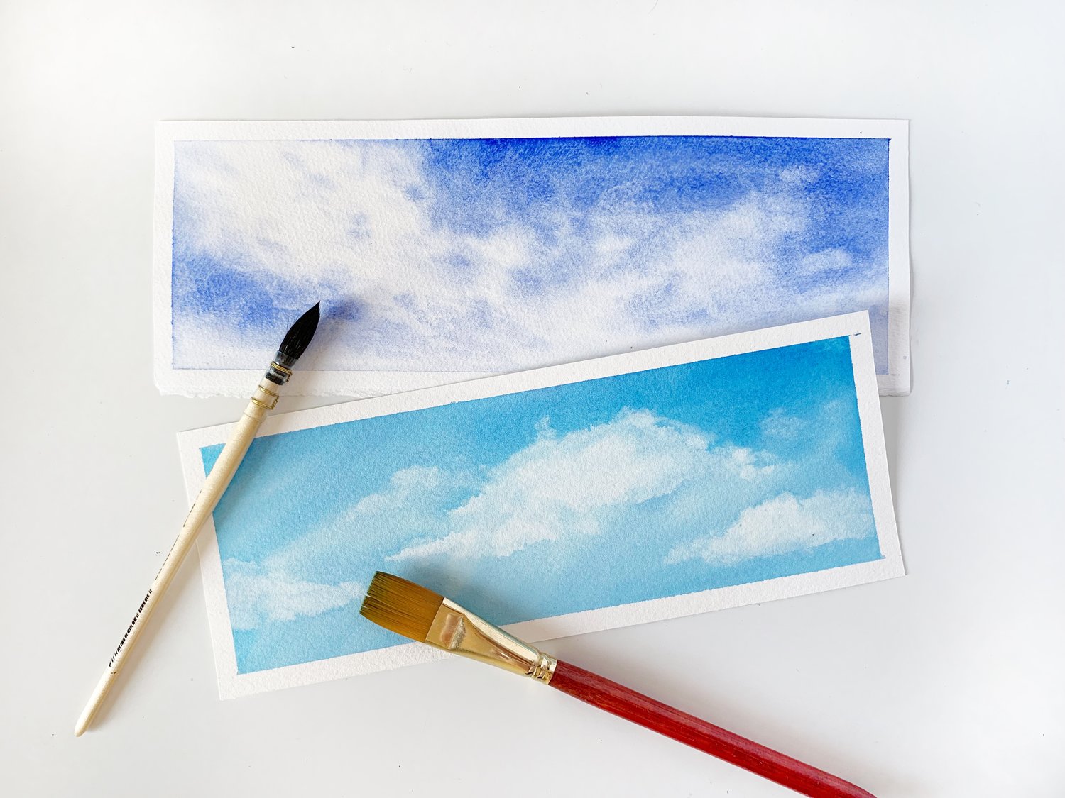 2 Ways To Watercolor Blue Skies and One Important Lesson