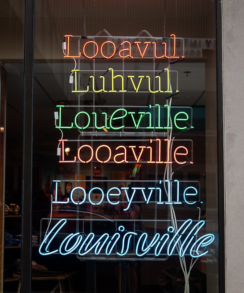 Louisville sign Kentucky Bourbon Trail 