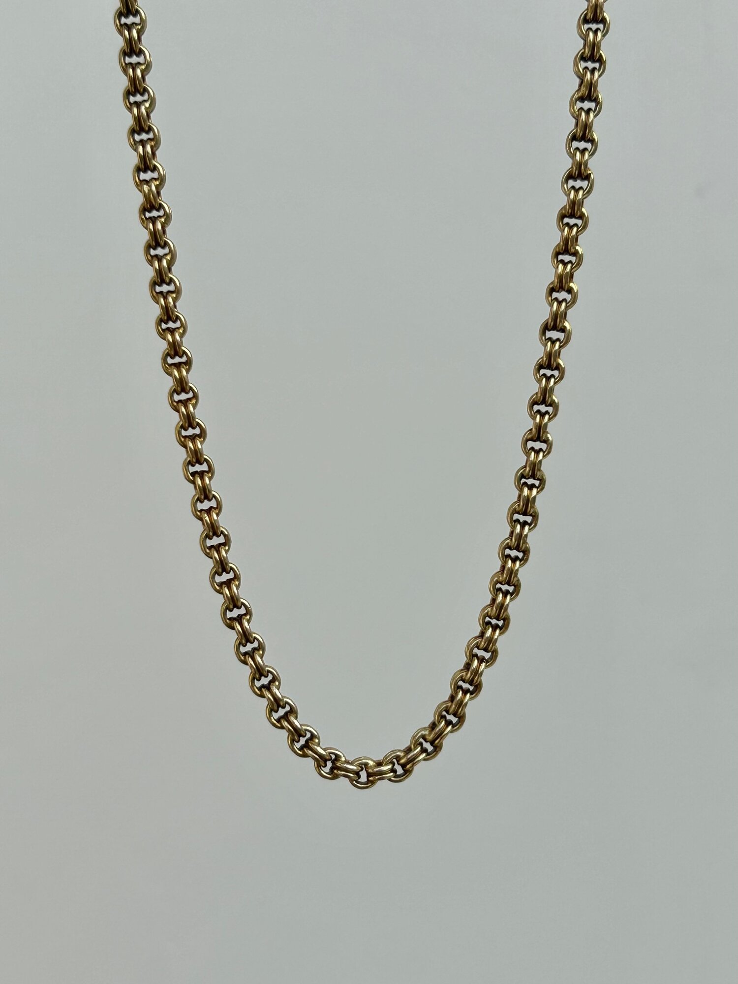 Antique Chunky 15ct Yellow Gembank1973 Chain with — Barrel Rope Gold Clasp