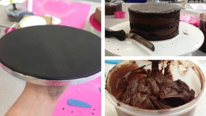 covered-cake-board-dark-chocolate-ganache