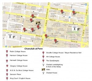 map of penn for chanukah