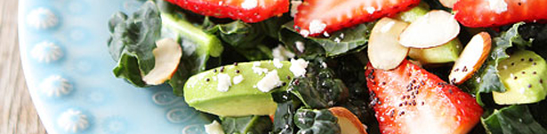 Kale-Strawberry-Avocado-Salad courtesy of www.twopeasandtheirpod.com