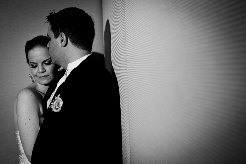 High contrast portrait of Bride and Groom