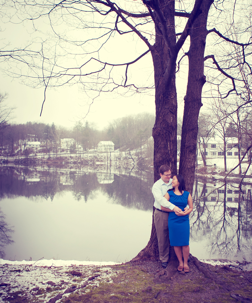 Engagement photos on a winter day in New Jersey