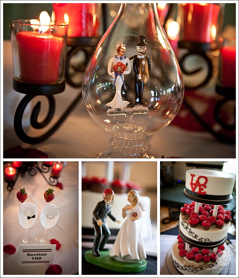 red and black wedding colors details