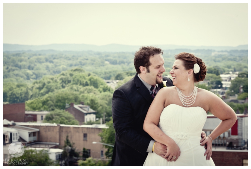 wedding portrait overlooking Allentown