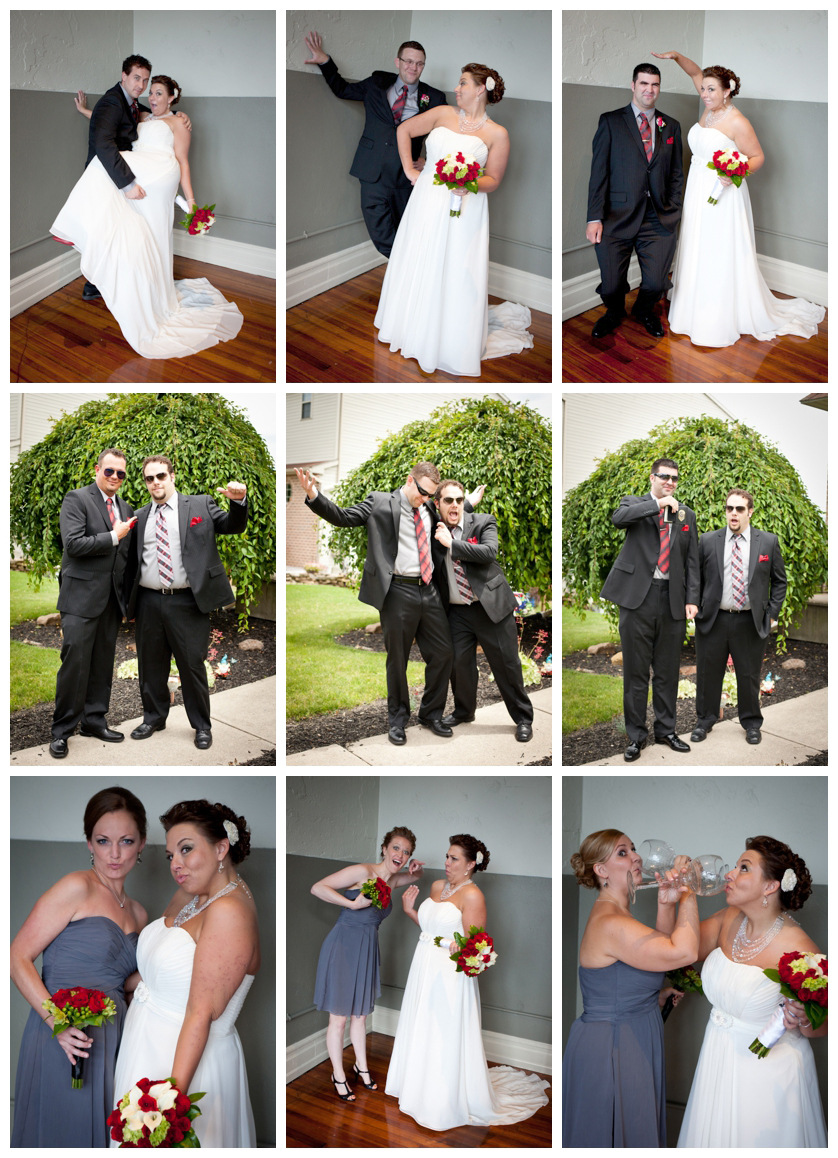 fun portraits with bridesmaids and groomsmen