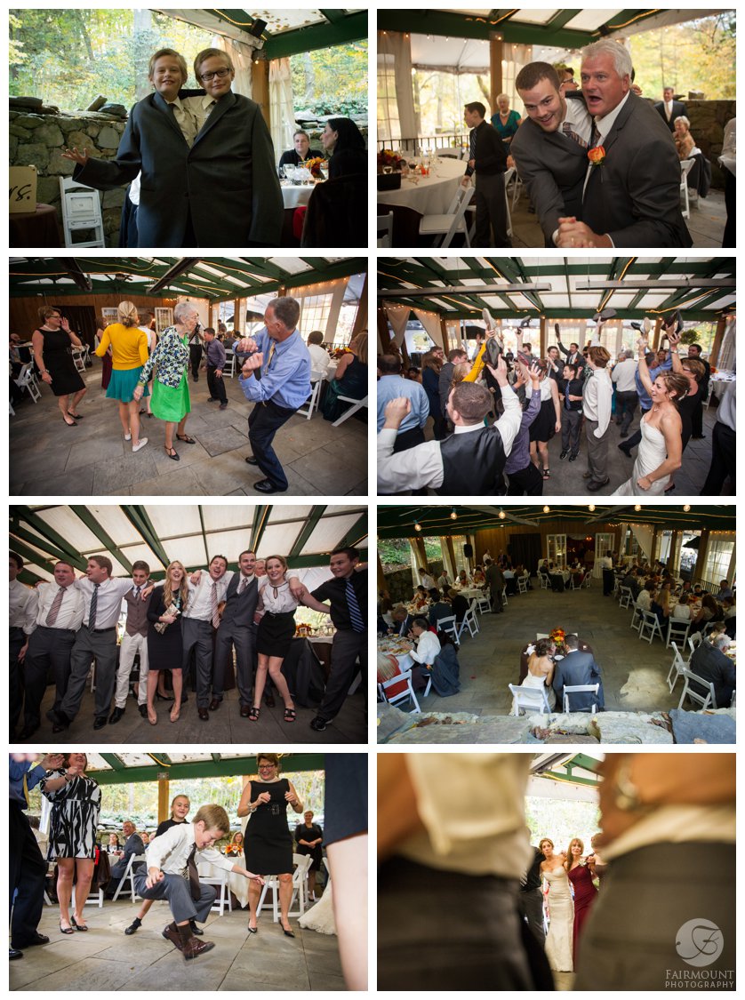 Fun dancing photos at Philadelphia wedding at Valley Green Inn