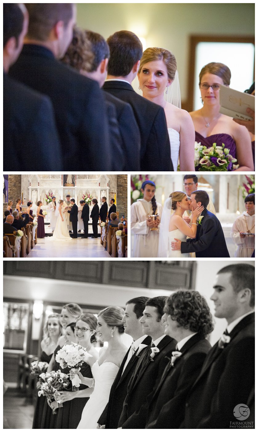 bride & groom exchange vows at St. Patricks Church in Malvern, PA