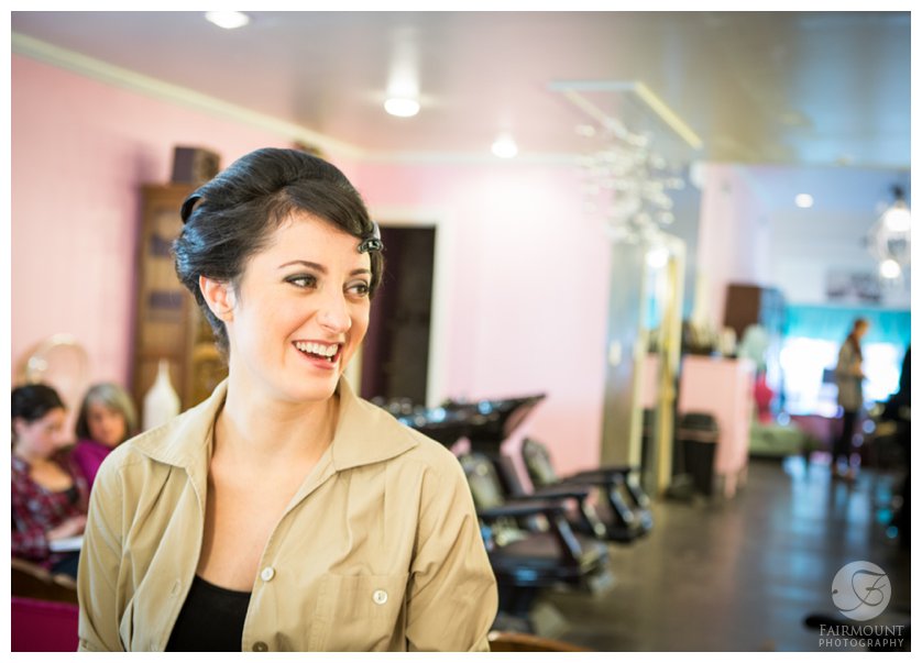 smiling bride at Salon Blush in Philly