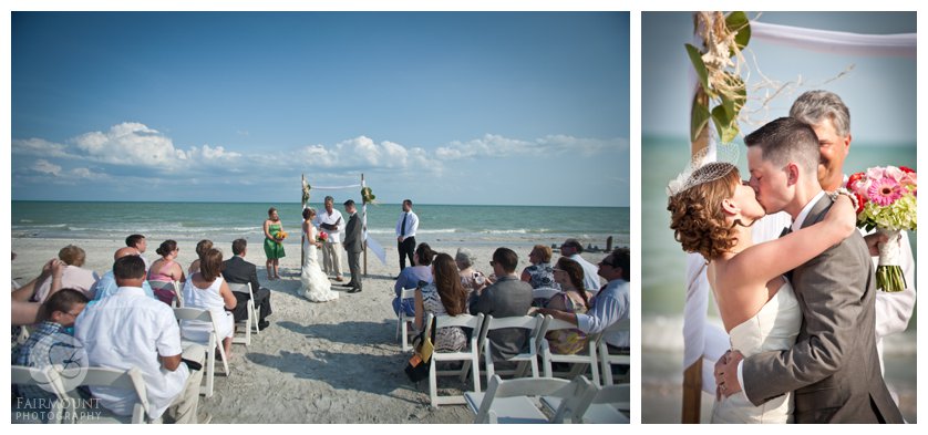 a destination wedding on the beach behind Casa Ybel Resort in Sanibel Island, FL