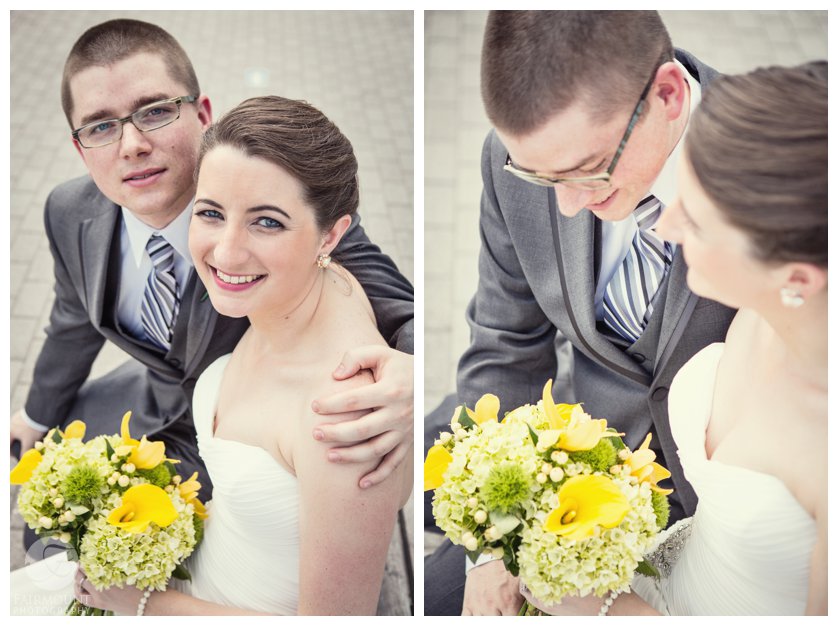 bride & groom cuddle during wedding portraits in Philadelphia