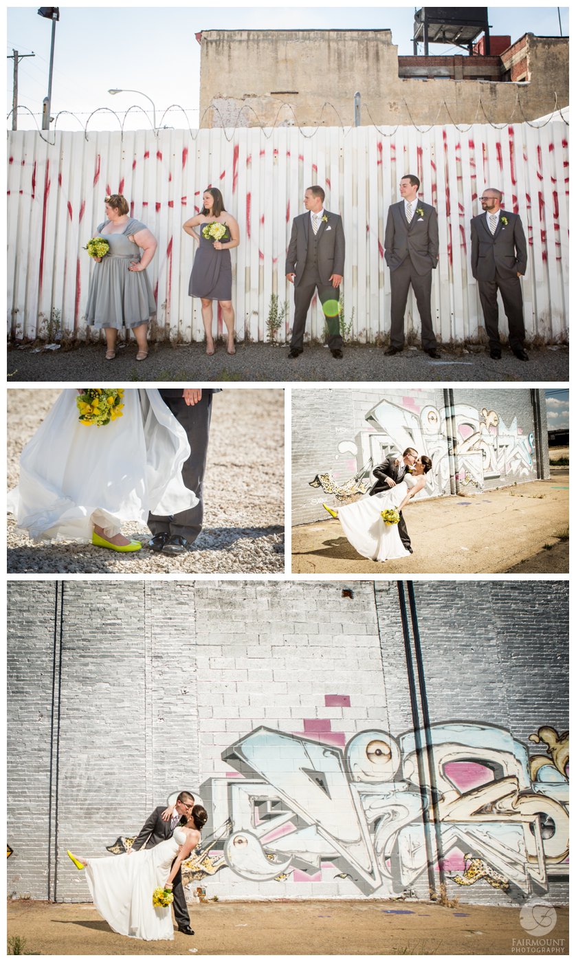 grungy bridal portraits in North Philly