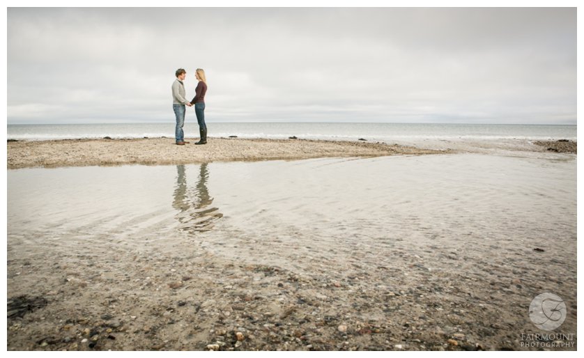 Plymouth beach engagement photo