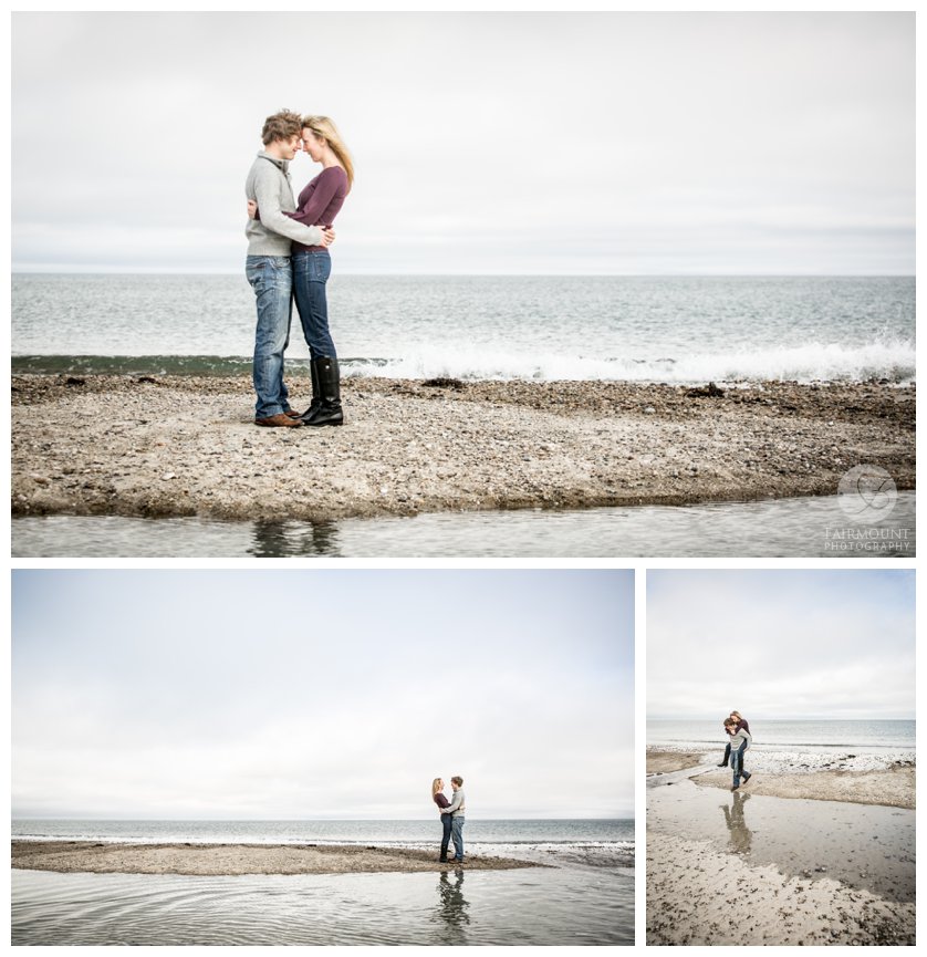 Massachusetts engagement photograph on Plymouth beach
