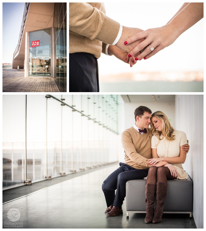 Boston Institute of Contemporary Art Engagement photo session by Fairmount Photography
