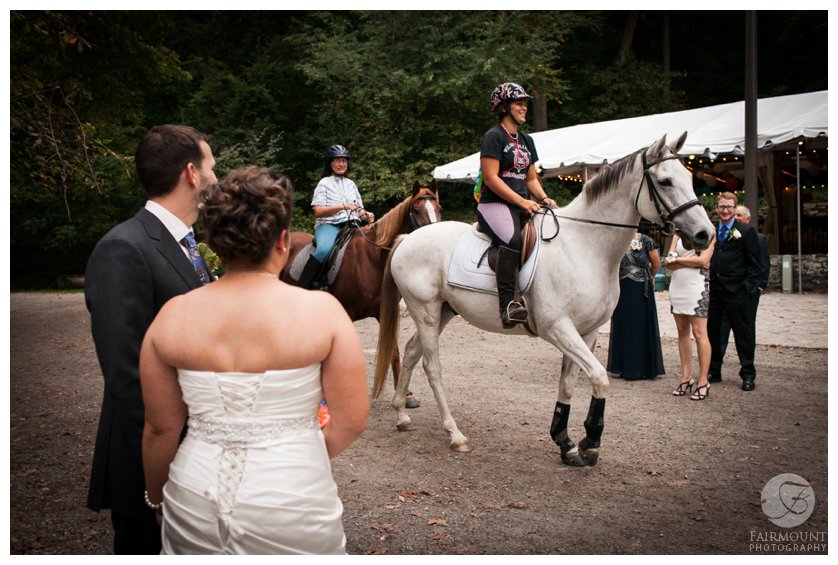 Horses at Valley Green Inn wedding