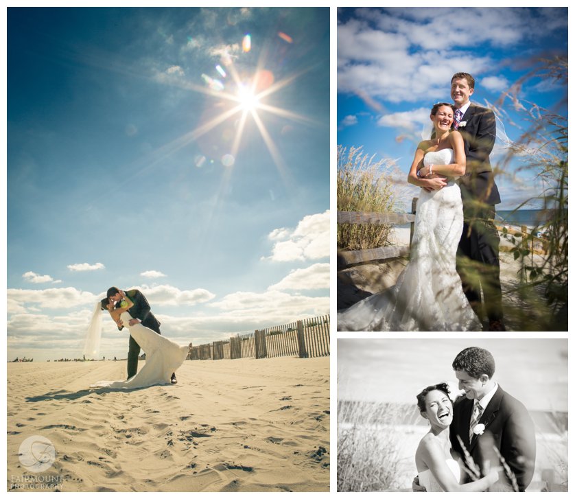 bridal portraits on the beach in Stone Harbor