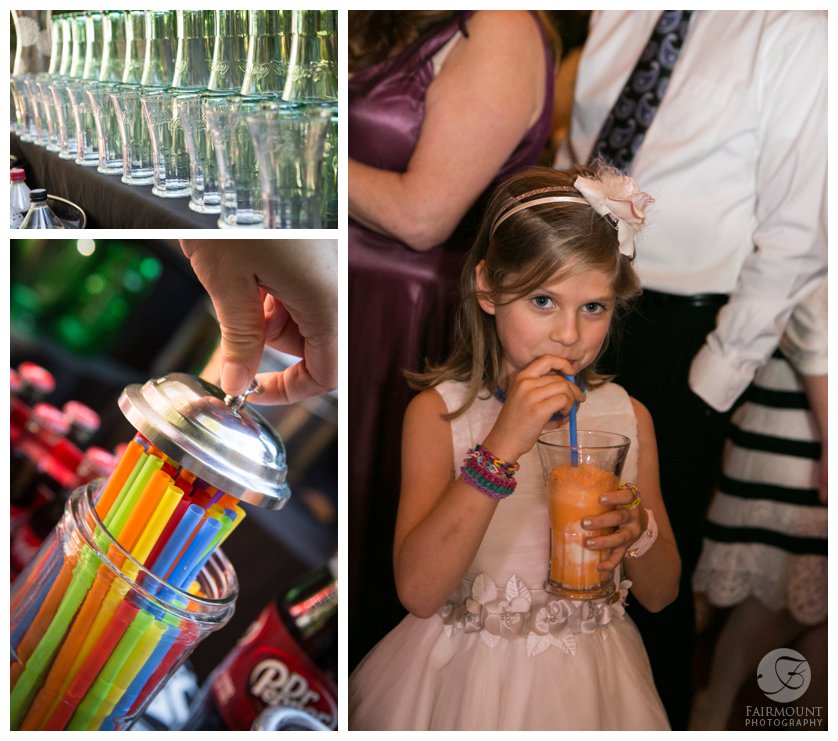 Rootbeer float bar at outdoor wedding