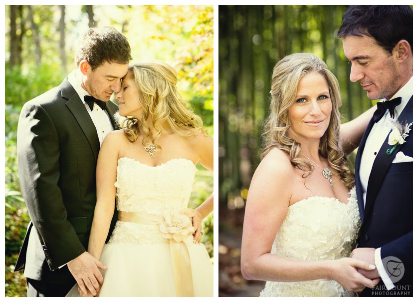 Rustic bridal portraits in a wooded area outside Philadelphia, PA