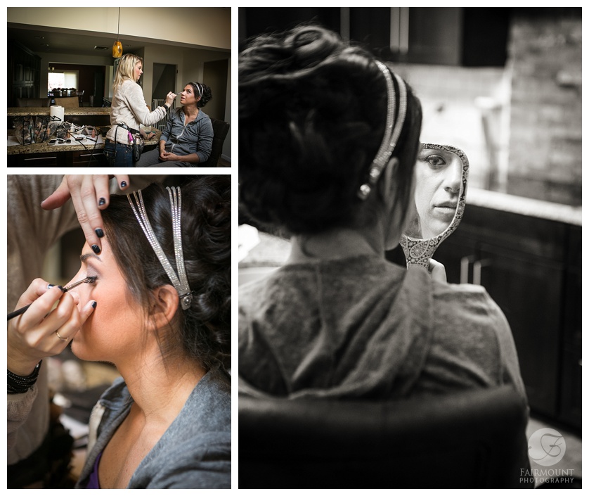 bride getting ready - make up