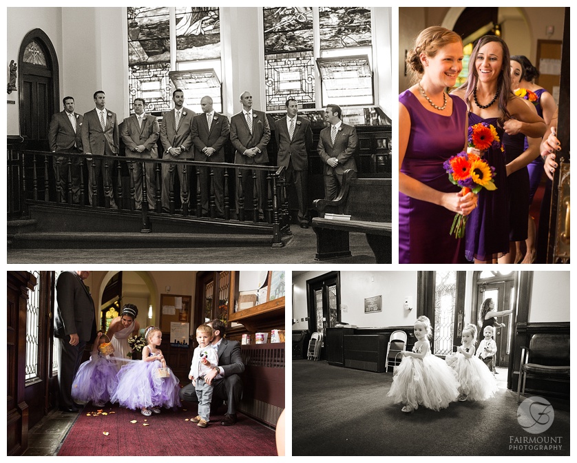 bridal party, flower girls and ring barer