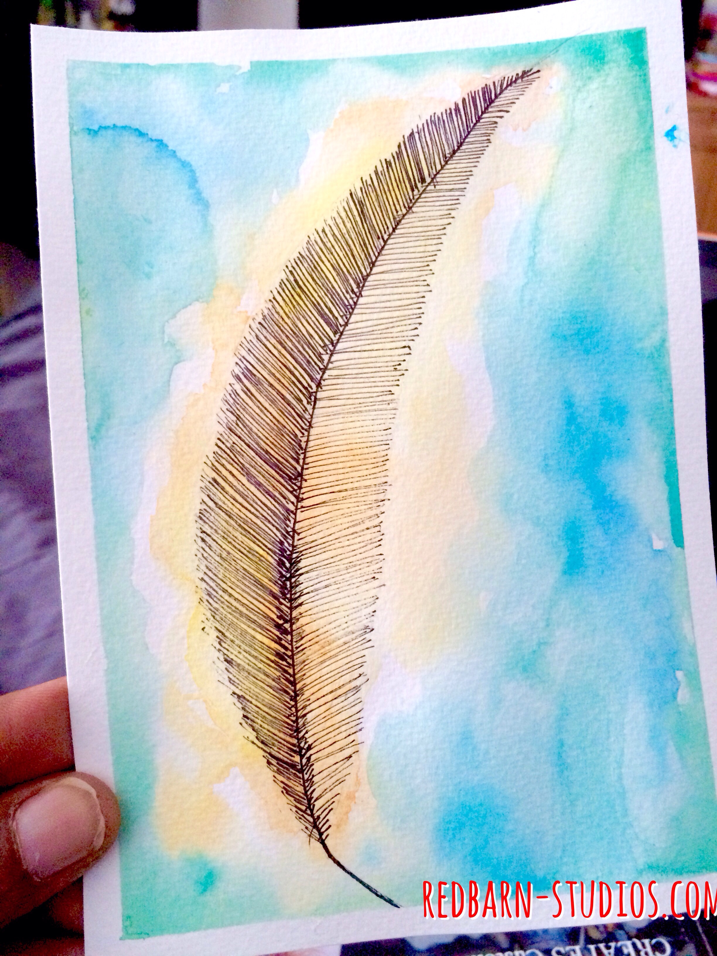 Watercolour Feather-100 days of art
